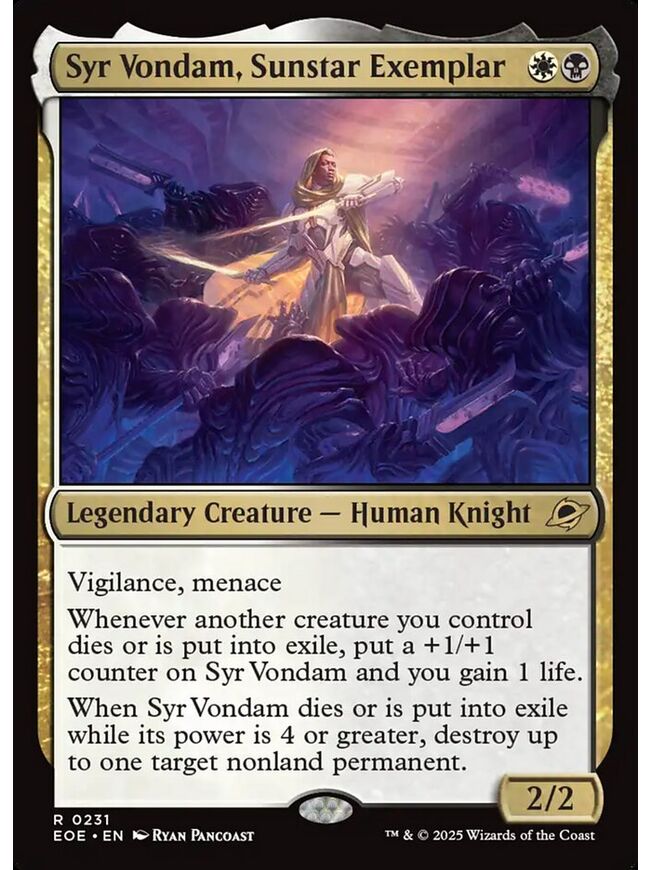 Syr Vondam, Sunstar Exemplar