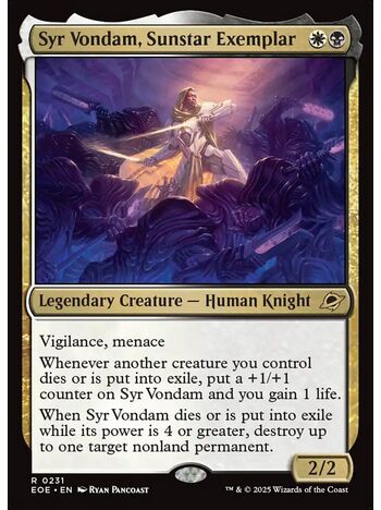 Syr Vondam, Sunstar Exemplar