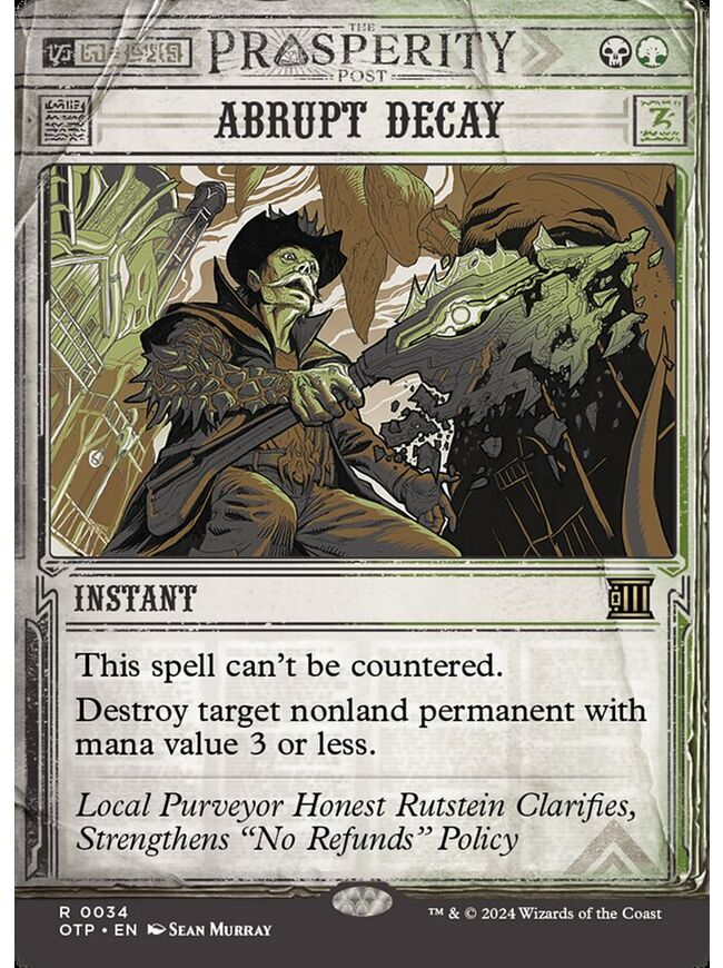 Abrupt Decay