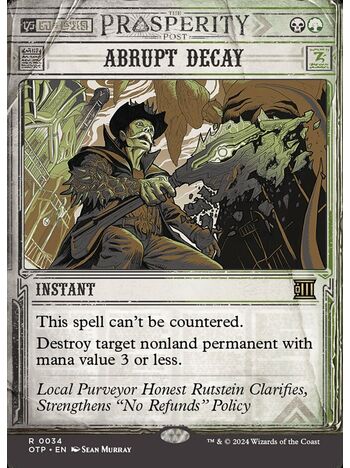 Abrupt Decay