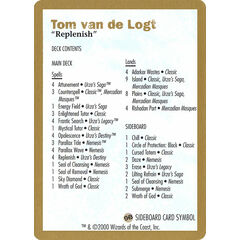 Tom van de Logt Decklist (2000)