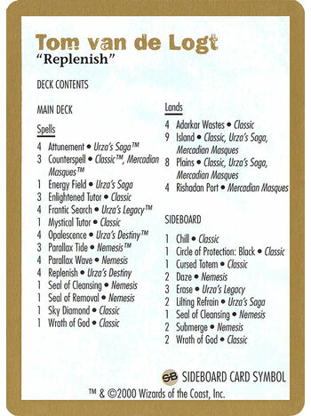 Tom van de Logt Decklist (2000)