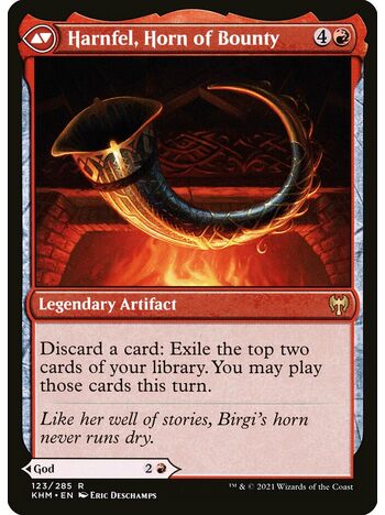 Birgi, God of Storytelling // Harnfel, Horn of Bounty