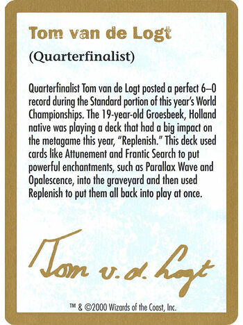 Tom van de Logt Bio (2000)