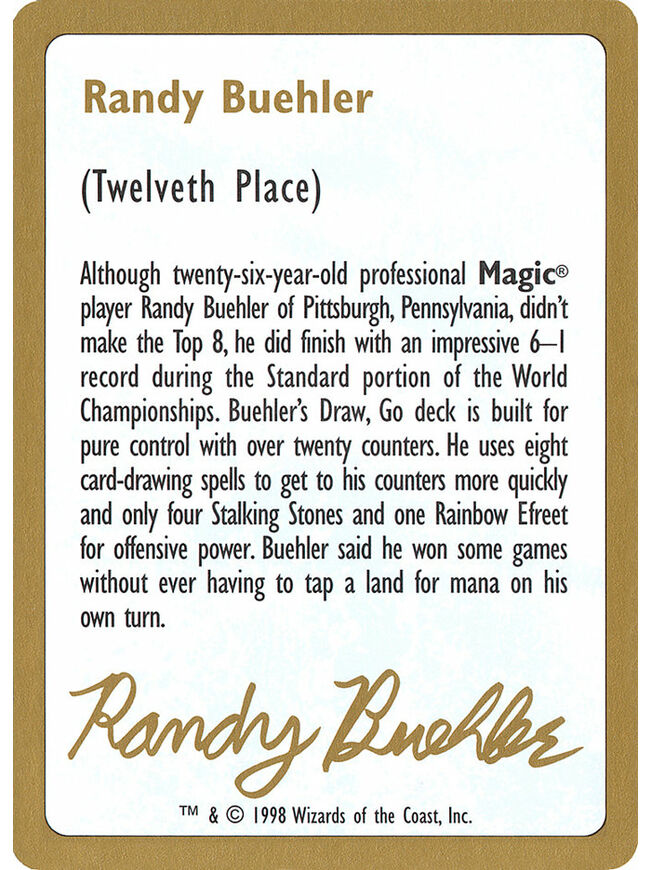 Randy Buehler Bio