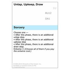 Untap, Upkeep, Draw