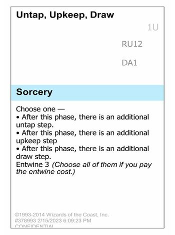 Untap, Upkeep, Draw
